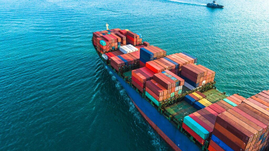 Aerial,View,Container,Cargo,Ship,,Import,Export,Commerce,Business,Trade